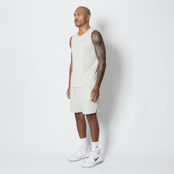 C.Y.C. SLEEVELESS T/C TEE ECRU