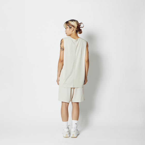 C.Y.C. SLEEVELESS T/C TEE ECRU