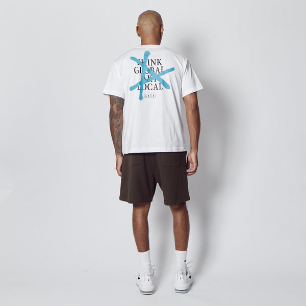 TRI-LINE GRAFFITI POCKET TEE WH