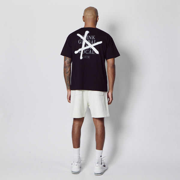 ALLWAYS TRI-LINE SWEAT SHORTS ECRU