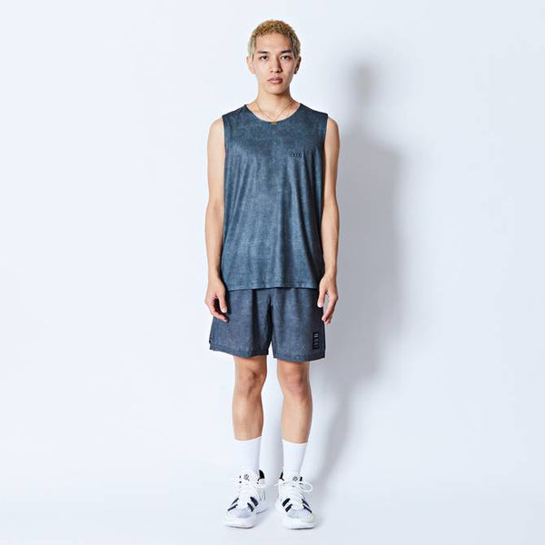 MOCK GARMENT DYED SLEEVELESS SPORTS TEE BK