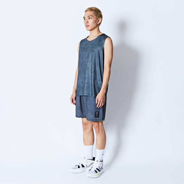 MOCK GARMENT DYED SLEEVELESS SPORTS TEE BK