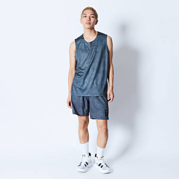 MOCK GARMENT DYED SLEEVELESS SPORTS TEE BK