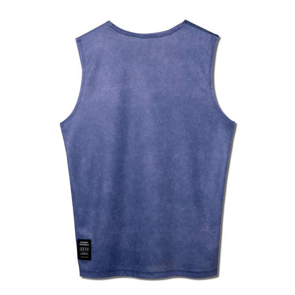 MOCK GARMENT DYED SLEEVELESS SPORTS TEE BL