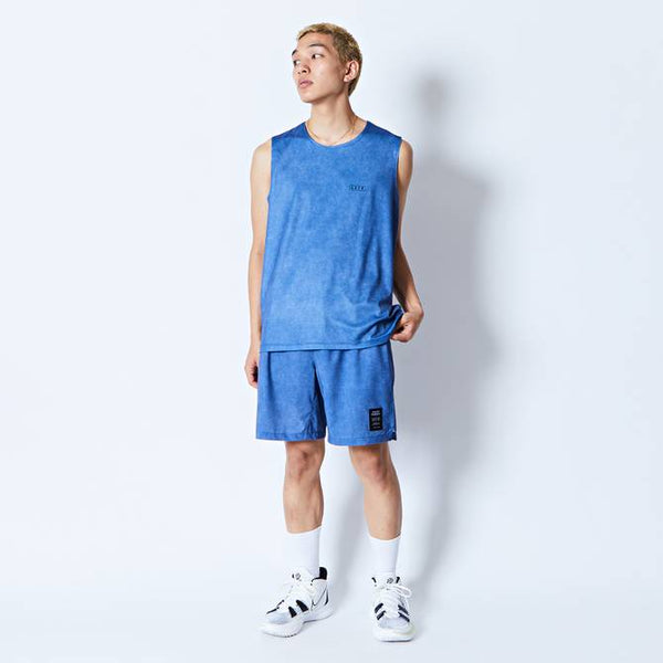 MOCK GARMENT DYED SLEEVELESS SPORTS TEE BL