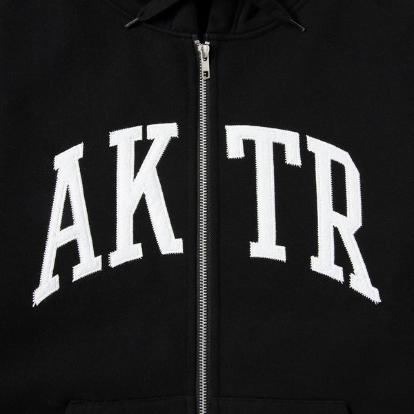 COLLEGE LOGO SWEAT ZIP HOODIE BK
