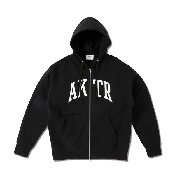 COLLEGE LOGO SWEAT ZIP HOODIE BK