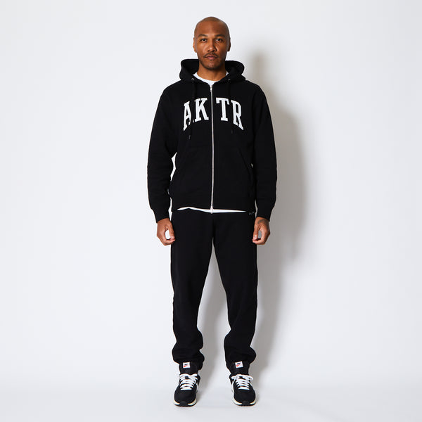 COLLEGE LOGO SWEAT ZIP HOODIE BK