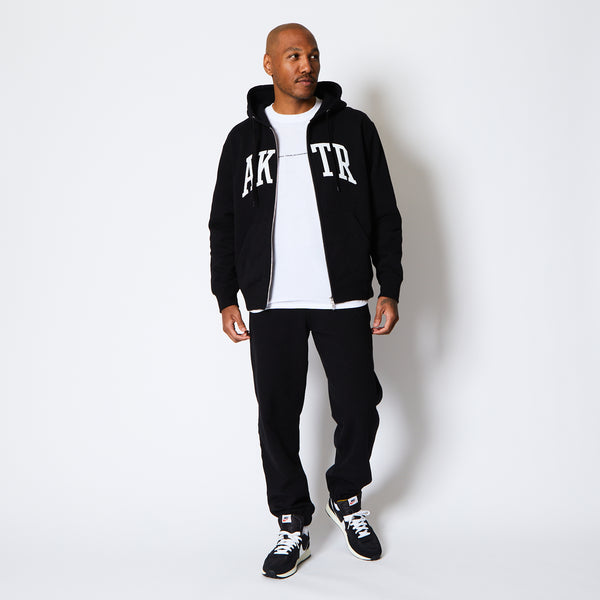 COLLEGE LOGO SWEAT ZIP HOODIE BK