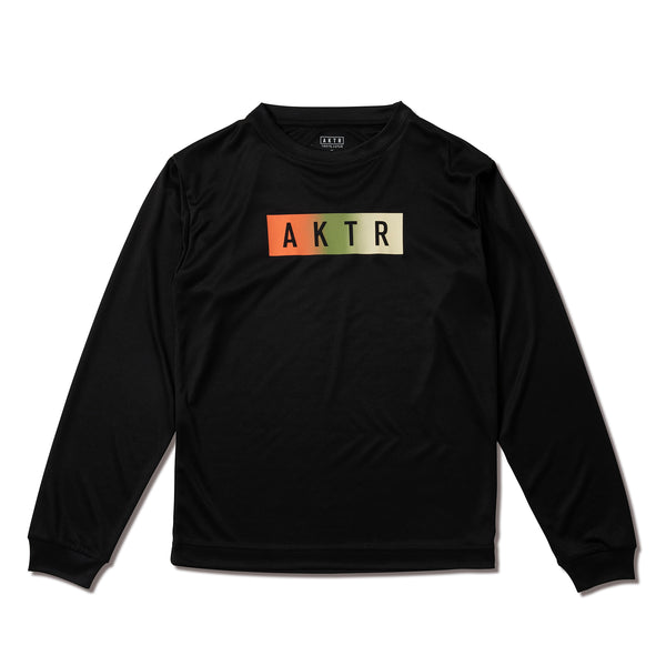 KIDS FADE BOX LOGO L/S SPORTS TEE BK