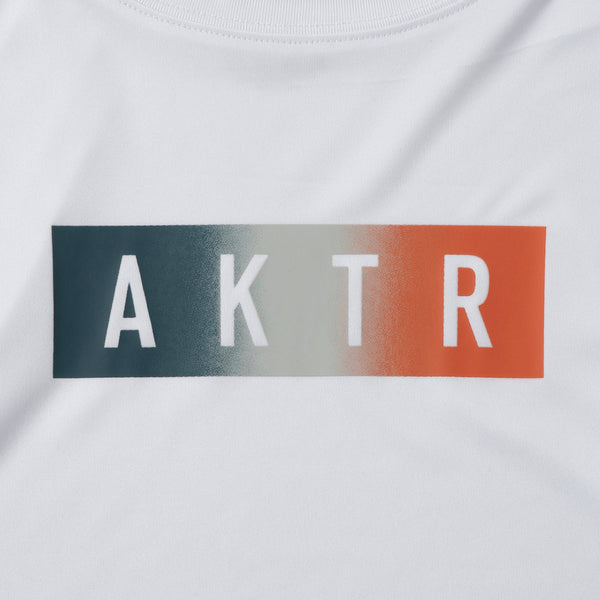 KIDS FADE BOX LOGO L/S SPORTS TEE WH