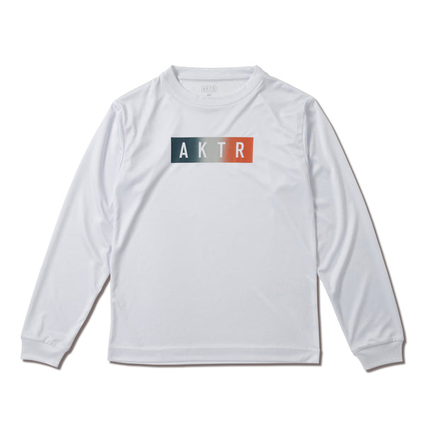 KIDS FADE BOX LOGO L/S SPORTS TEE WH