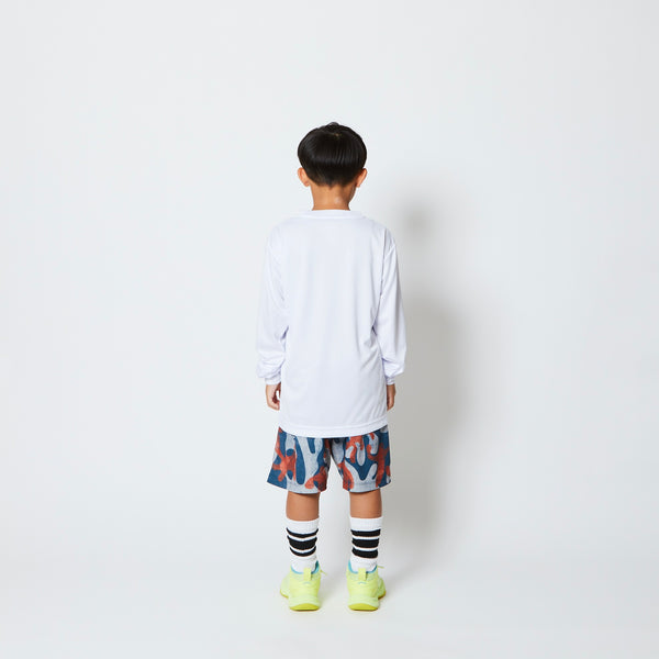 KIDS FADE BOX LOGO L/S SPORTS TEE WH