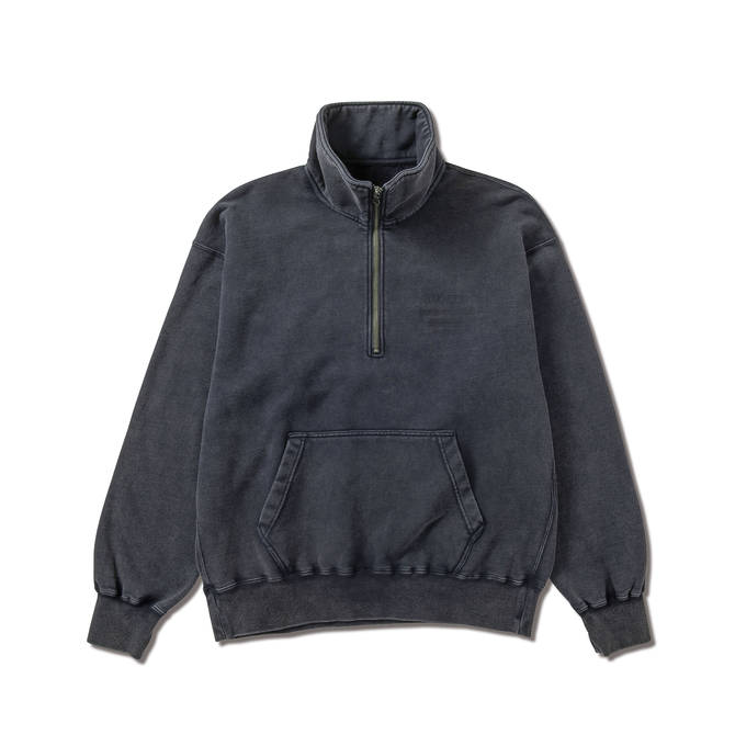 TWB VINTAGE WASH SWEAT HALF ZIP BK